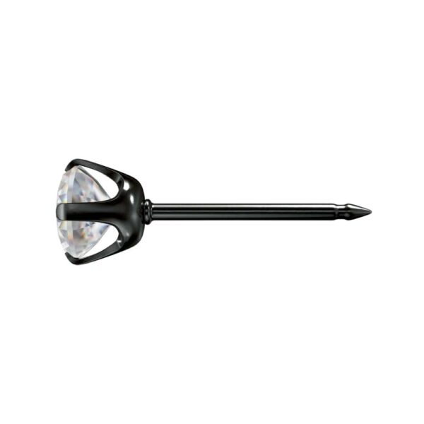 Черни обеци Studex Tiffany с бял кубичен цирконий, 4 мм, 7517-0100 - Image 3